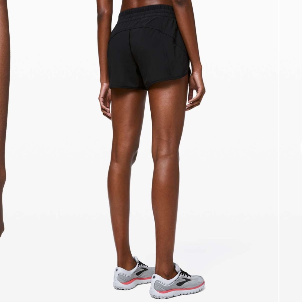 Lululemon Black Tracker Shorts 4”, size 6